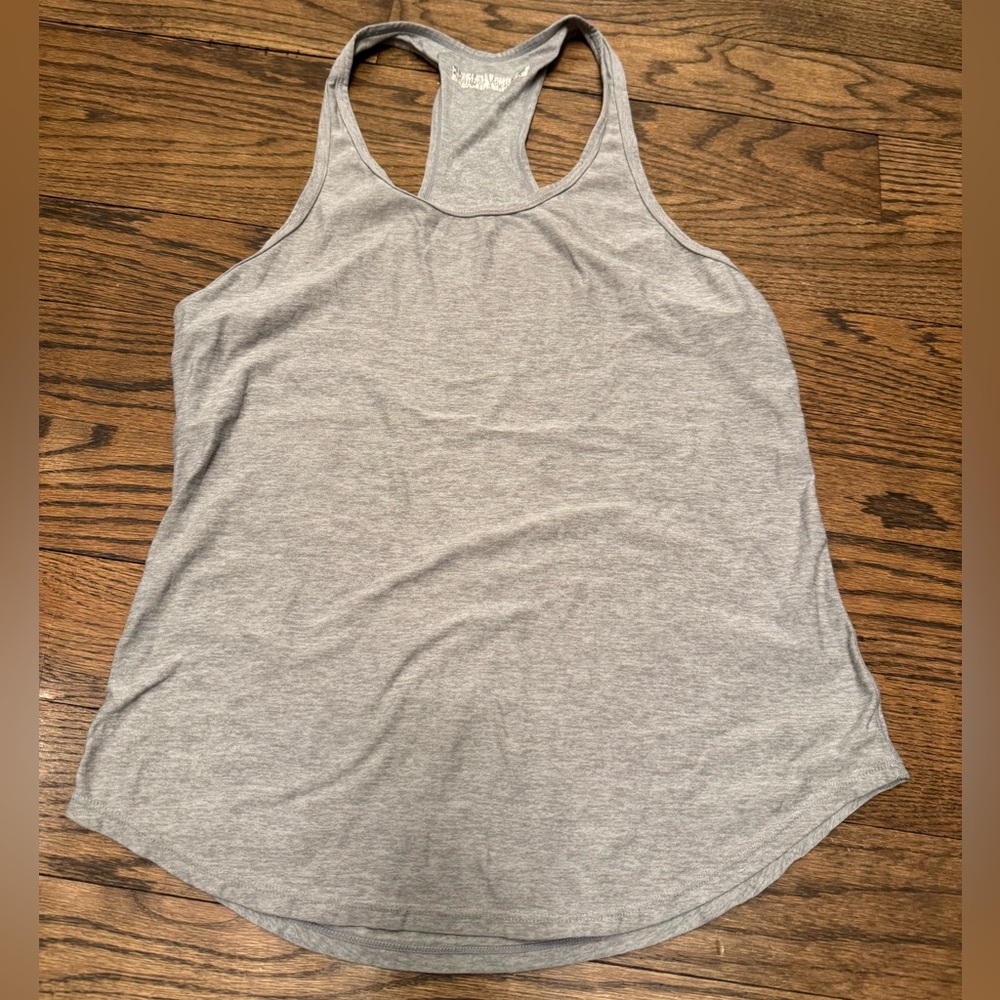 OUTDOOR VOICES Gray Racerback Tank Small (Tag Faded) Athletic Activewear